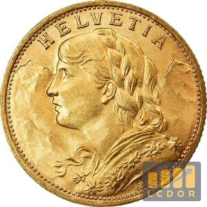 Pièce Vrénéli Or 20 Frances