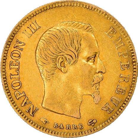 10 Francs Or Napoléon III Petit Module 1854 à 1855