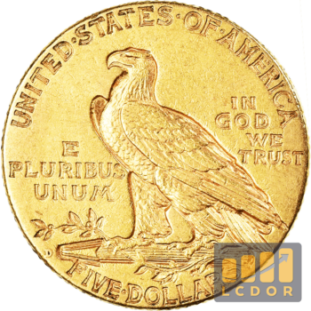 Pièce Or 5 Dollars Half Eagle Indian