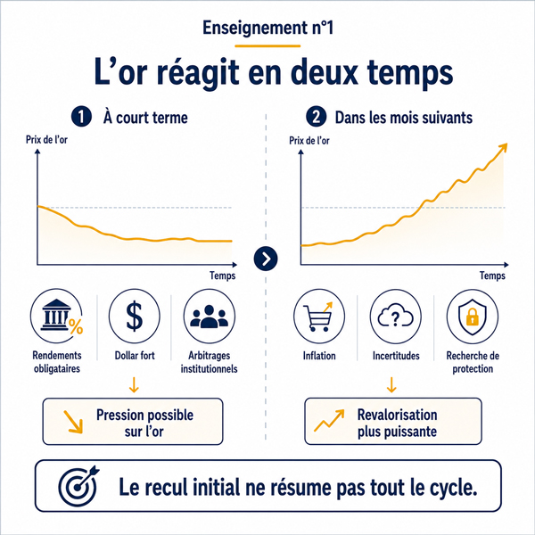 l'or réagit en deux temps