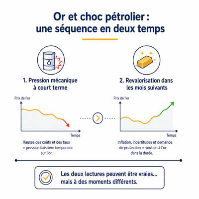 Or et choc pétrolier : une séquence en deux temps