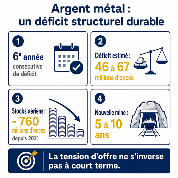 Un déficit structurel sur l'argent métal